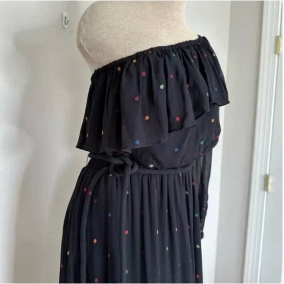 Farm Rio Black Dots One Shoulder Dress Size Medium NWT - Picture 6 of 15